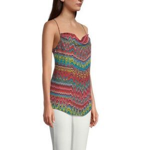Robert Graham Rosa Chevron Multi Colorful Cowl Neck Racerback Cami NWT sz S